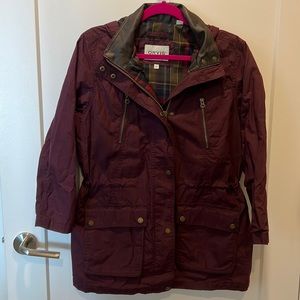 Orvis River Road Waxed Cotton Coat in Burgundy